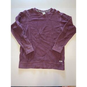 🤍Victoria's Secret‎ PINK  Ribbed Long Sleeve Top-Maroon-Size S A32